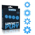 Lumino Play Penis Rings 4 Pack - Glow in the Dark Blue Cock Rings - Set of 4 - Hush Store Sydney 