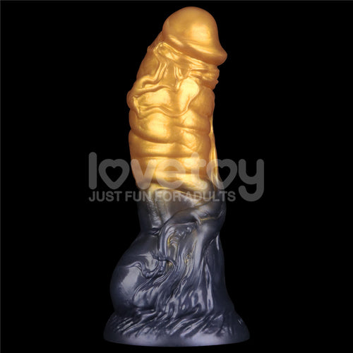 Aerosx 7.5 Inch Dual Density Inflatable Dildo - Gold/Blue 24 cm Inflatable Fantasy Dildo - Hush Store Sydney 