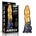 Aerosx 10 Inch Dual Density Inflatable Dildo - Gold/Blue 33 cm Inflatable Fantasy Dildo - Hush Store Sydney 