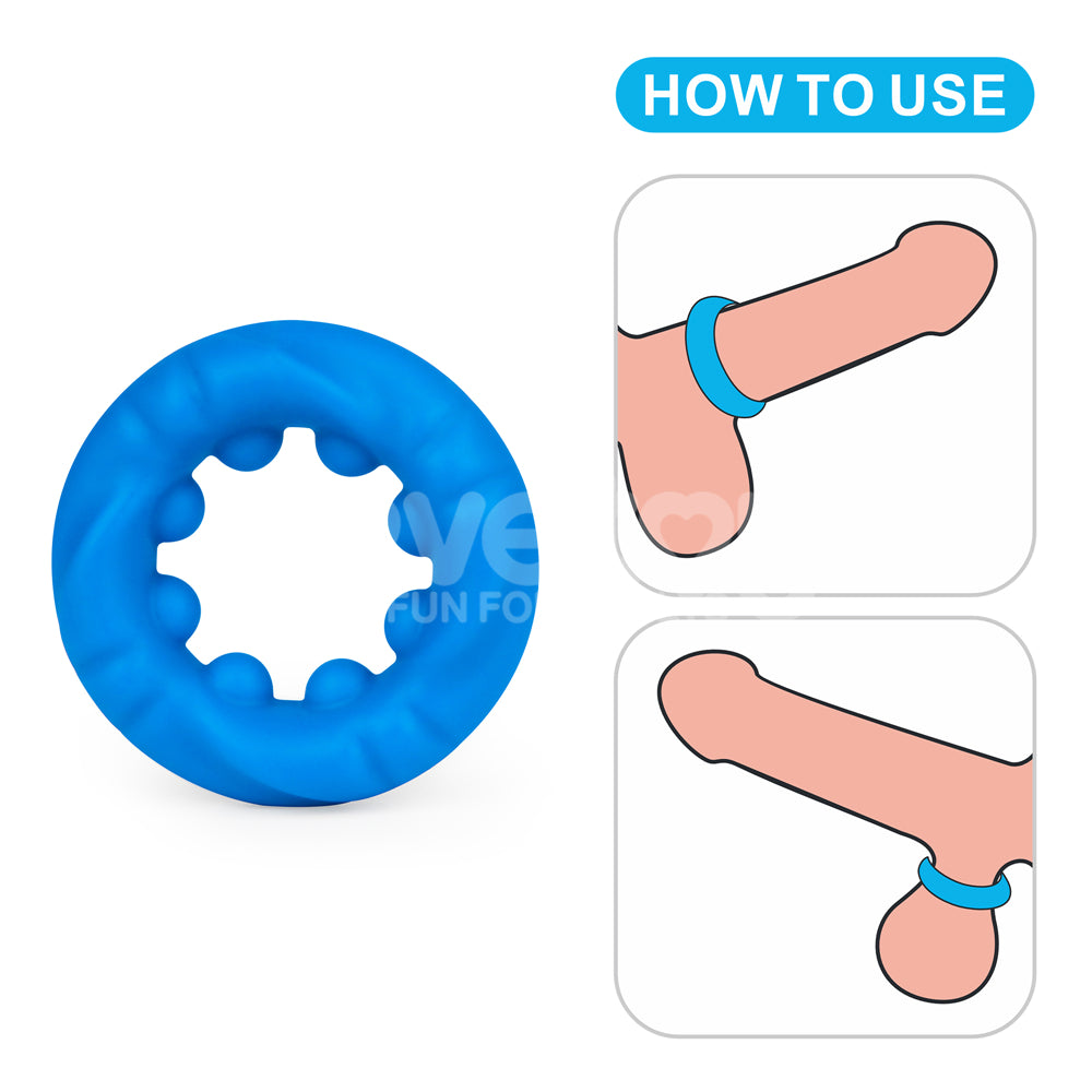 Pinnacle Pro Ridge Bump Stretcher - Blue Cock Ring - Hush Store Sydney 
