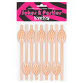 Jokes & Parties Original Pussy Straws - Flesh Pussy Straws - Set of 9 - Hush Store Sydney 
