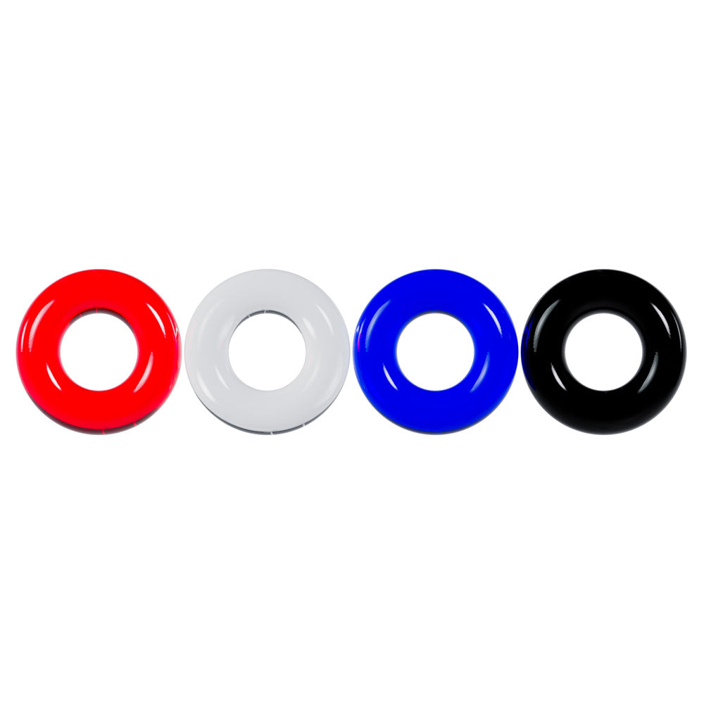 LEVELZ Multicolour Cock Ring Set - 4 Pack - Coloured Cock Rings - 4 Pack - Hush Store Sydney 