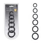 LEVELZ Classic Silicone Cock Ring Set of 6 - Black Cock Rings - Set of 6 Sizes - Hush Store Sydney 