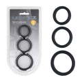 LEVELZ Wide O Silicone Cock Ring Set of 3 - S/M/L - Black Cock Rings - Set of 3 Sizes - Hush Store Sydney 