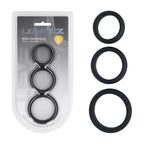 LEVELZ Wide O Silicone Cock Ring Set of 3 - S/M/L - Black Cock Rings - Set of 3 Sizes - Hush Store Sydney 