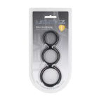 LEVELZ Wide O Silicone Cock Ring Set of 3 - S/M/L - Black Cock Rings - Set of 3 Sizes - Hush Store Sydney 