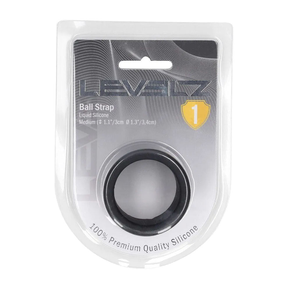 LEVELZ Liquid Silicone Ball Strap - M - Black - Black Ball Strap - Hush Store Sydney 
