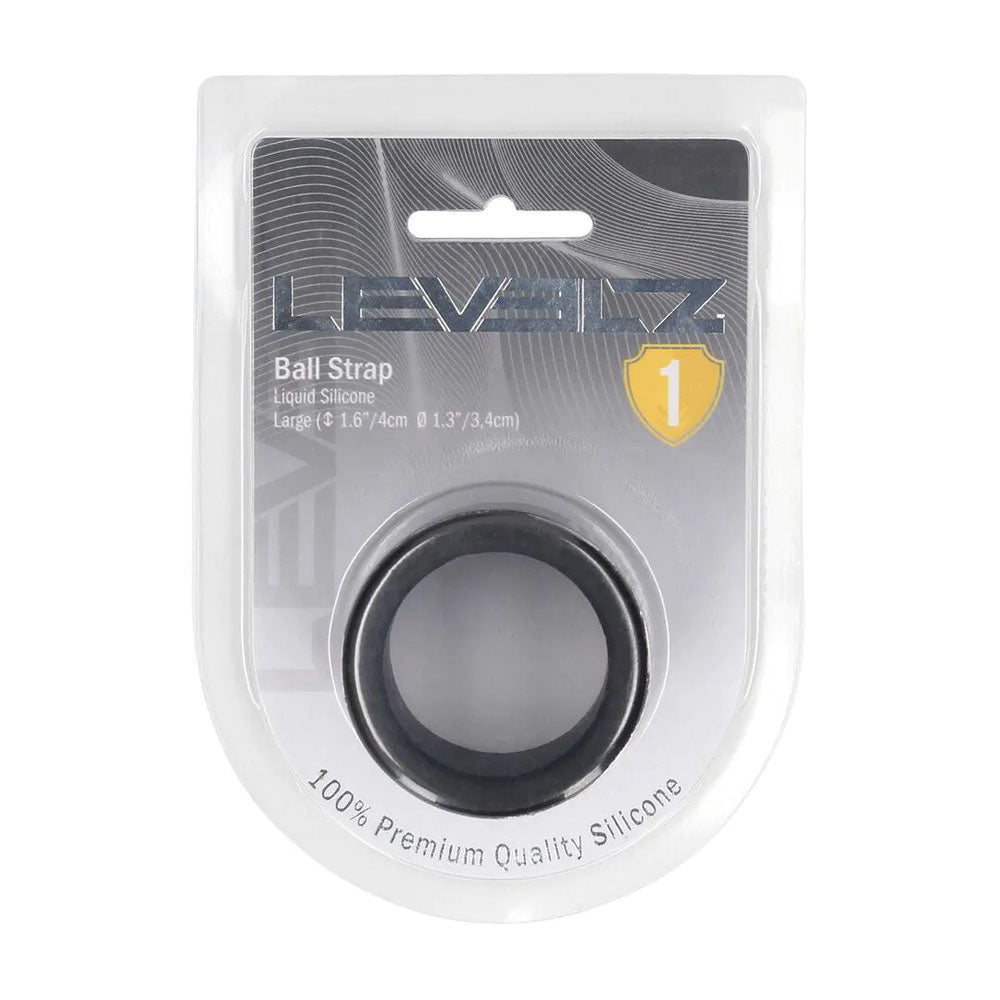 LEVELZ Liquid Silicone Ball Strap - L - Black - Black Ball Strap - Hush Store Sydney 