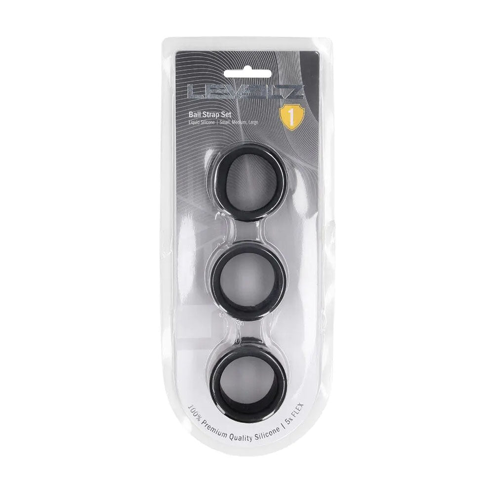LEVELZ Liquid Silicone Ball Strap Set of 3 - Black - Black Ball Stretchers - Set of 3 Sizes - Hush Store Sydney 