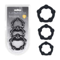 LEVELZ Beaded Silicone Cock Ring Set of 3 - Black - Black Cock Rings - Set of 3 Sizes - Hush Store Sydney 