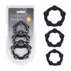 LEVELZ Beaded Silicone Cock Ring Set of 3 - Black - Black Cock Rings - Set of 3 Sizes - Hush Store Sydney 