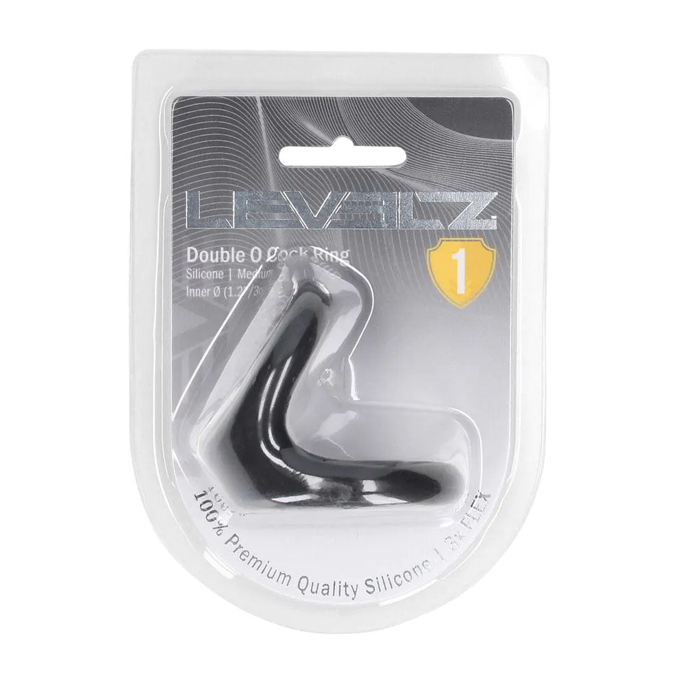 LEVELZ Double O Silicone Cock Ring - M - Black - Black Cock & Balls Rings - Hush Store Sydney 