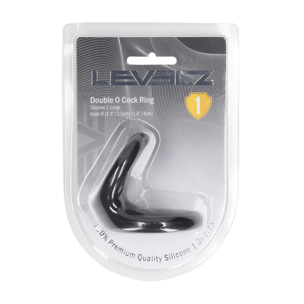 LEVELZ Double O Silicone Cock Ring - L - Black - Black Cock & Balls Rings - Hush Store Sydney 