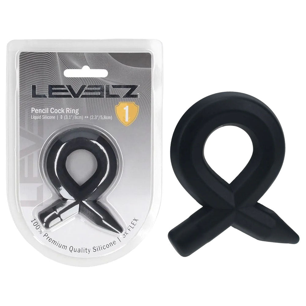 LEVELZ Pencil Liquid Silicone Cock Ring - Black Cock Ring - Hush Store Sydney 