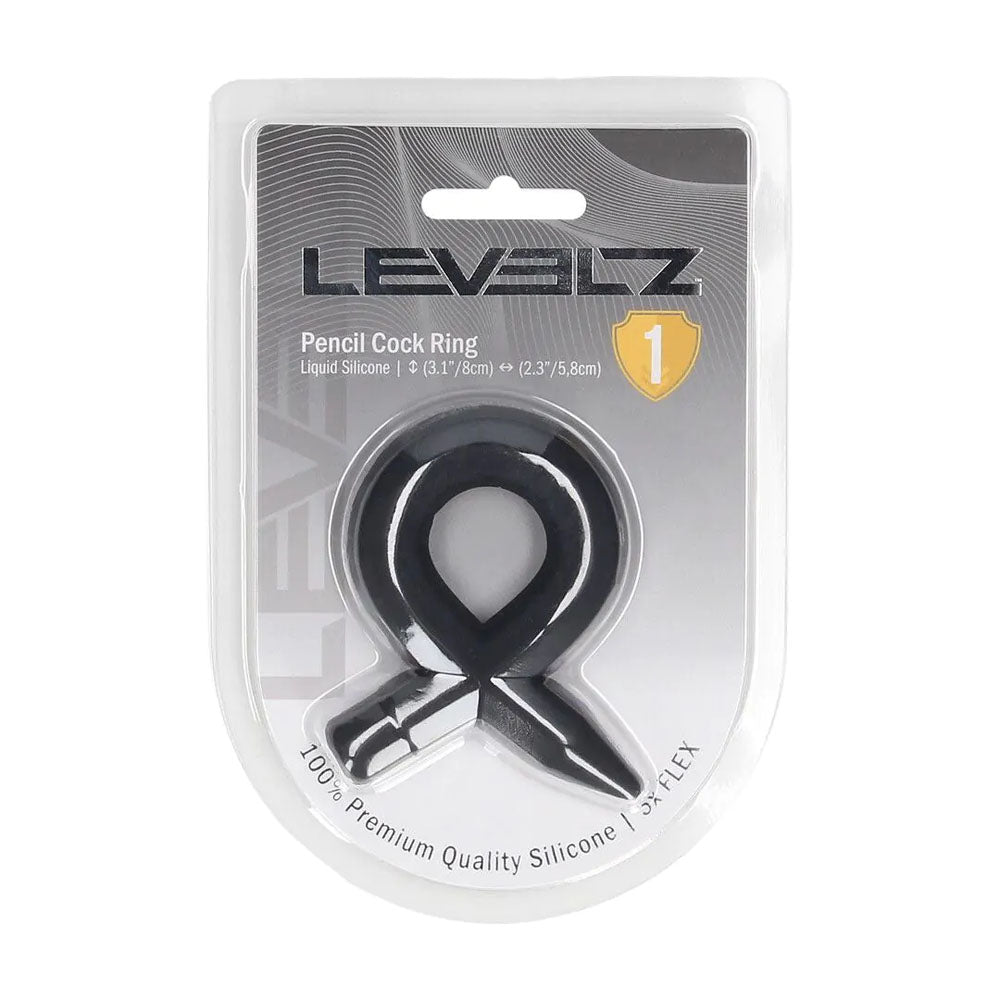 LEVELZ Pencil Liquid Silicone Cock Ring - Black Cock Ring - Hush Store Sydney 