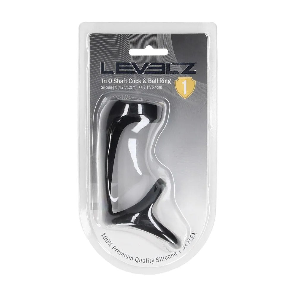 LEVELZ Tri O Silicone Shaft Cock & Ball Ring - Black Cock & Balls Ring - Hush Store Sydney 