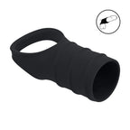 LEVELZ Silicone Cock Ring & Ribbed Sleeve - Black Cock Ring with Sleeve - Hush Store Sydney 