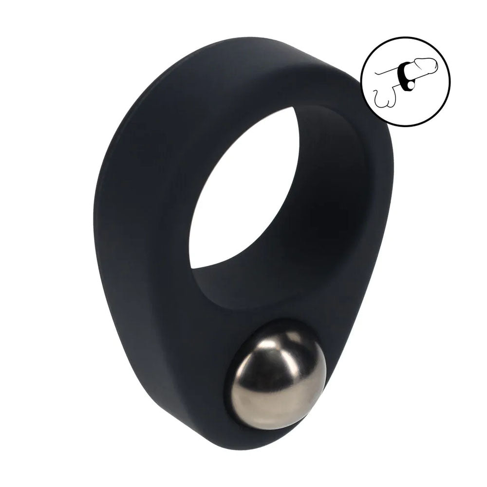 LEVELZ Single Weighted Ball Cock Ring - Black - Black Weighted Cock Ring - Hush Store Sydney 