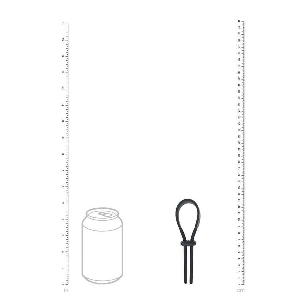 LEVELZ Wide Adjustable Silicone Lasso Cock Ring - Black Adjustable Cock Ring - Hush Store Sydney 