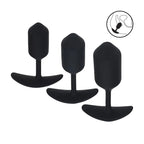 LEVELZ Silicone Weighted Anal Plug Training Set - Black Weighted Butt Plugs - Set of 3 Sizes - Hush Store Sydney 