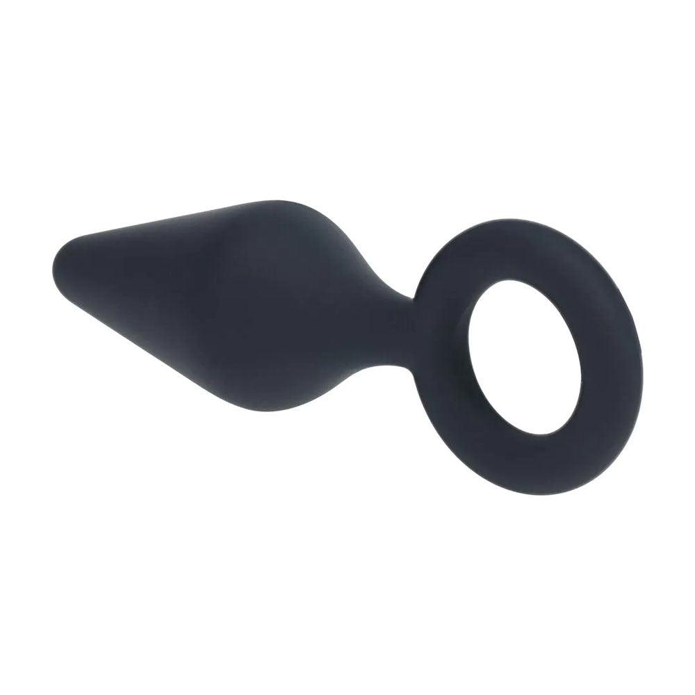 LEVELZ Silicone Anal Plug with Loop - Small - Black - Black Small Butt Plug - Hush Store Sydney 