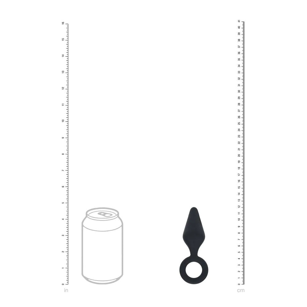 LEVELZ Silicone Anal Plug with Loop - Small - Black - Black Small Butt Plug - Hush Store Sydney 
