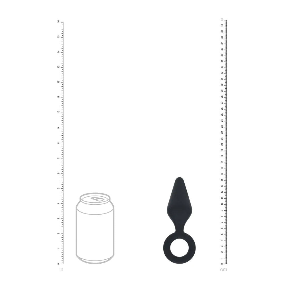 LEVELZ Silicone Anal Plug with Loop - Medium - Black - Black Medium Butt Plug - Hush Store Sydney 