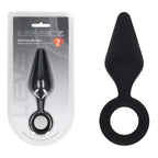 LEVELZ Silicone Anal Plug with Loop - Large - Black Large Butt Plug - Hush Store Sydney 