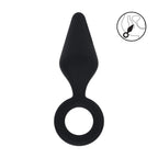 LEVELZ Silicone Anal Plug with Loop - Large - Black Large Butt Plug - Hush Store Sydney 