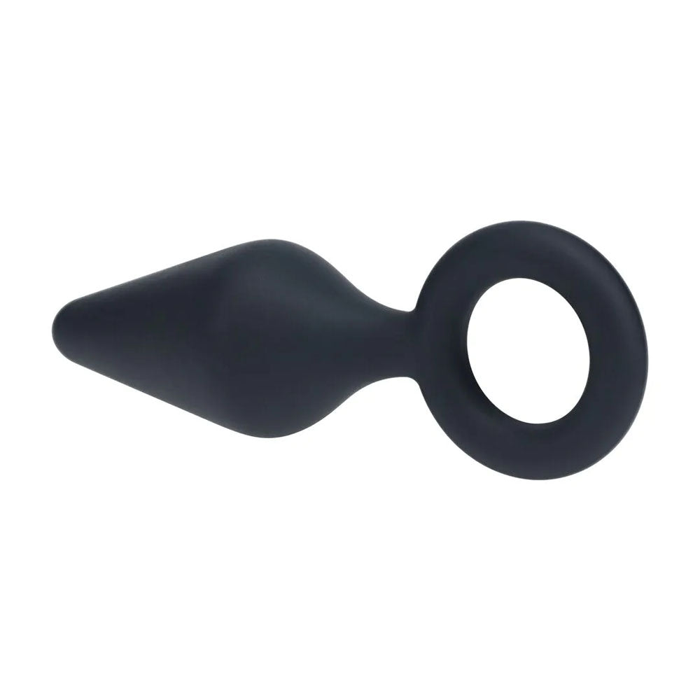 LEVELZ Silicone Anal Plug with Loop - Large - Black Large Butt Plug - Hush Store Sydney 