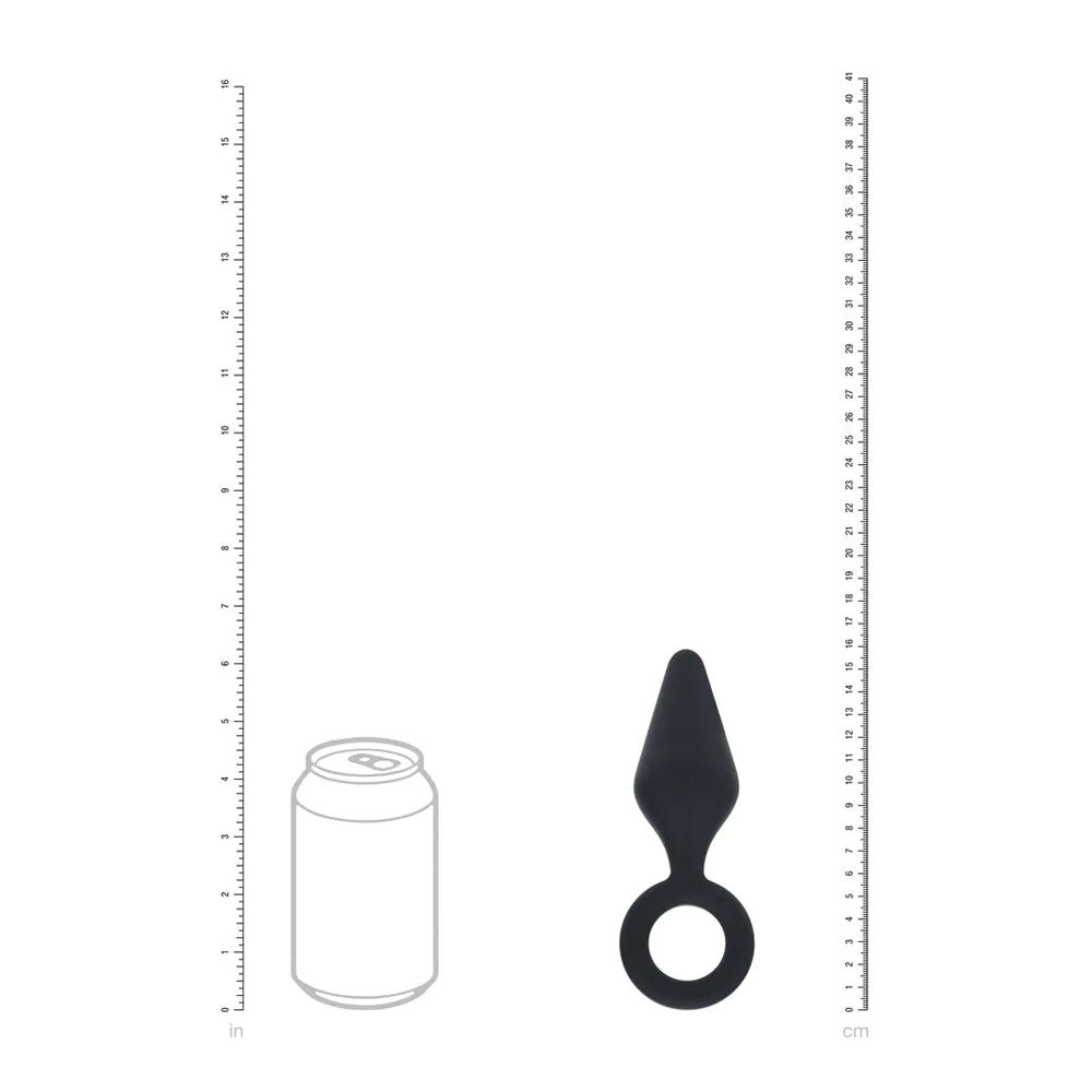 LEVELZ Silicone Anal Plug with Loop - Large - Black Large Butt Plug - Hush Store Sydney 