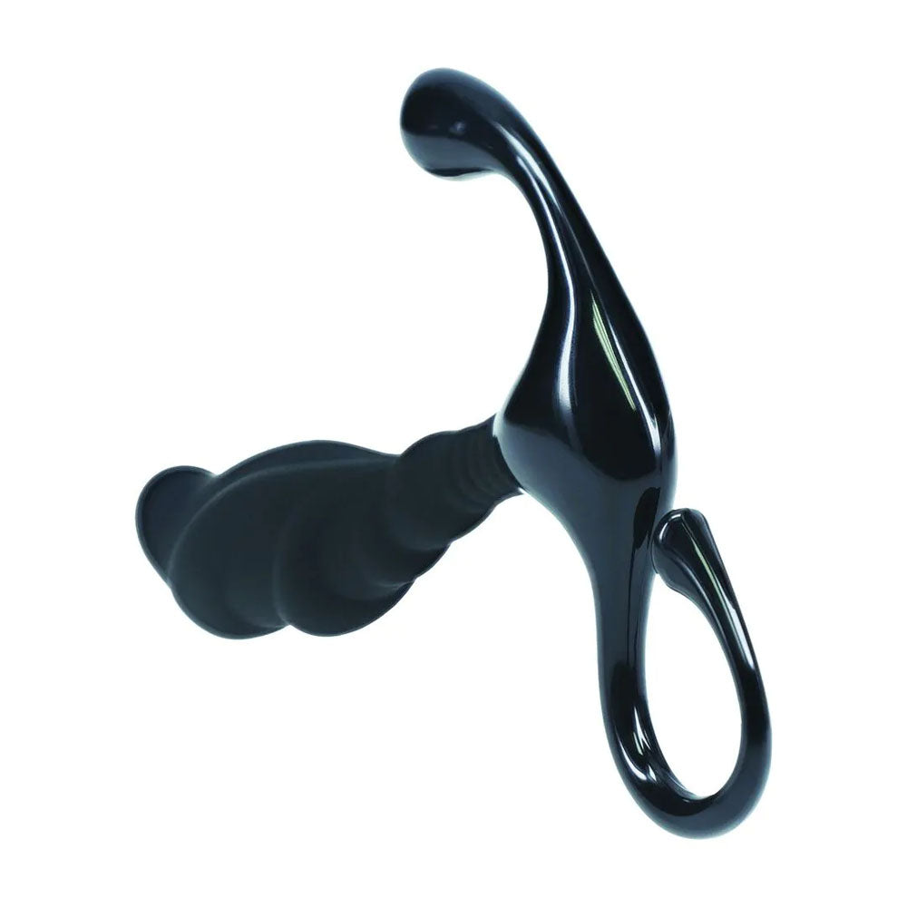 LEVELZ Rippled with Hard Loop Prostate Massager - Small - Black Small Prostate Massager - Hush Store Sydney 