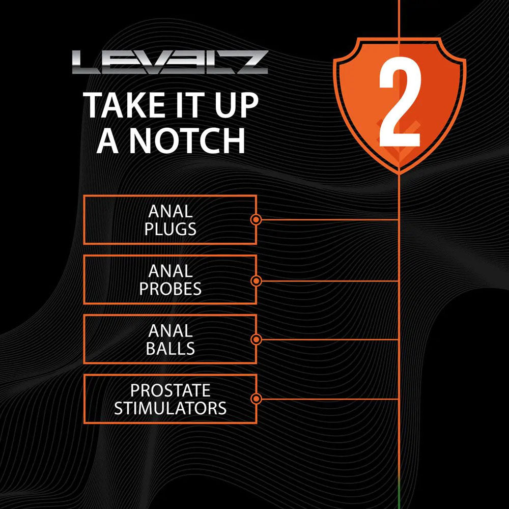 LEVELZ Rippled with Hard Loop Prostate Massager - Small - Black Small Prostate Massager - Hush Store Sydney 
