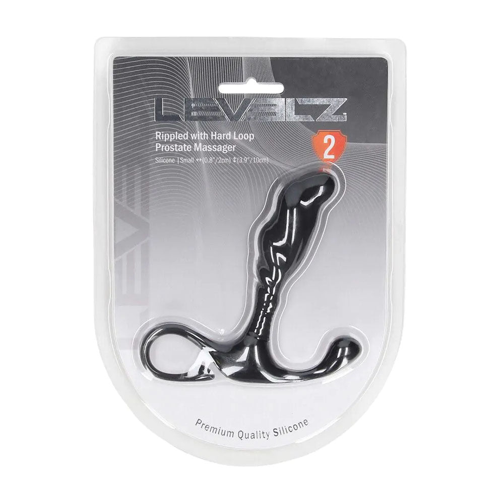 LEVELZ Rippled with Hard Loop Prostate Massager - Small - Black Small Prostate Massager - Hush Store Sydney 