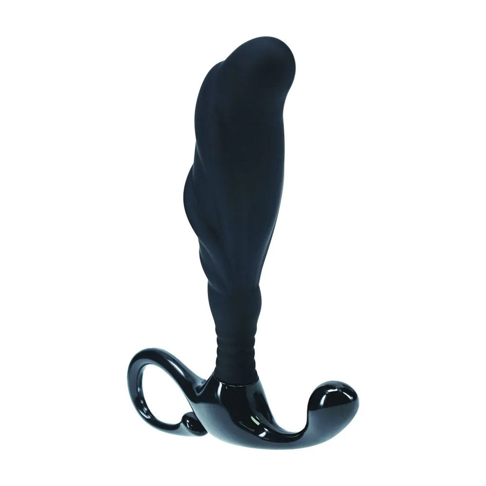LEVELZ Rippled with Hard Loop Prostate Massager - Large - Black Large Prostate Massager - Hush Store Sydney 
