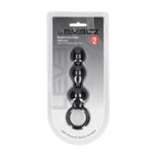 LEVELZ Beaded Silicone Anal Probe with Loop - Black 15.3 cm Beaded Anal Plug - Hush Store Sydney 