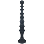 LEVELZ Ribbed Silicone Flared Anal Probe - Black 26.7 cm Anal Beads - Hush Store Sydney 