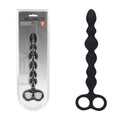 LEVELZ Beaded Silicone Anal Probe with Double Loop - Black 24.5 cm Anal Beads - Hush Store Sydney 