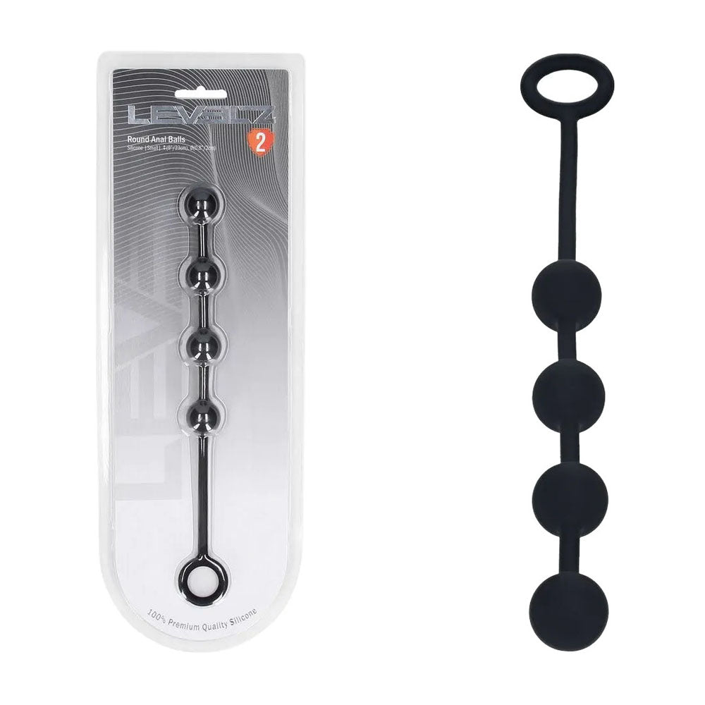 LEVELZ Round Silicone Anal Balls - S - 20mm - Black 23 cm Small Anal Balls - Hush Store Sydney 