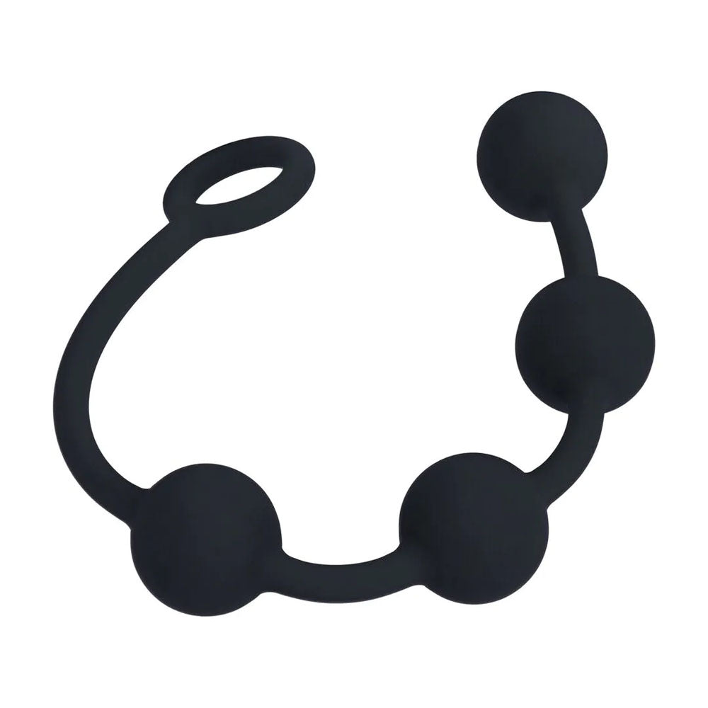 LEVELZ Round Silicone Anal Balls - M - 20mm - Black 32 cm Medium Anal Balls - Hush Store Sydney 