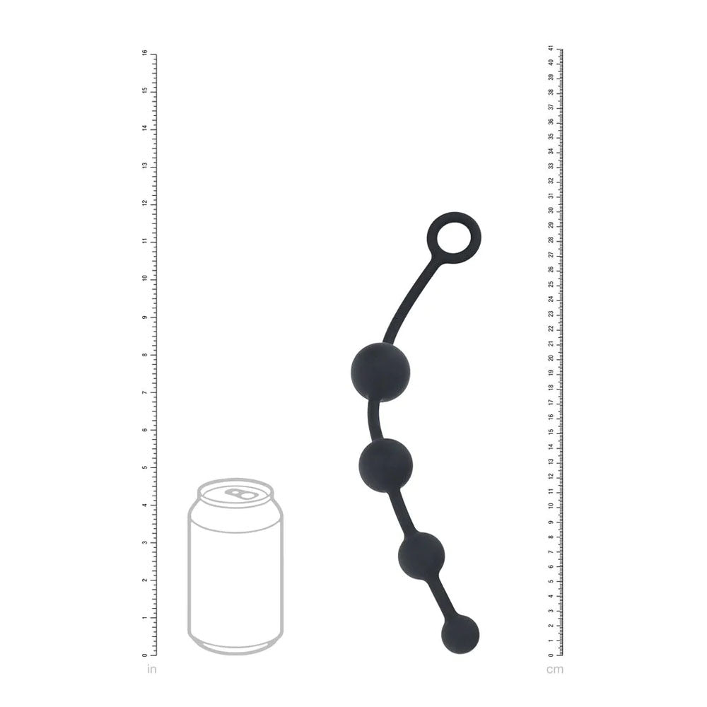LEVELZ Curved Silicone Anal Beads - Black - Black 29.5 cm Anal Beads - Hush Store Sydney 