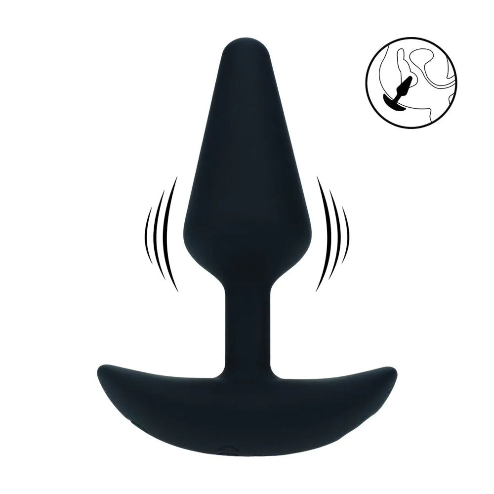 LEVELZ Classic Vibrating Silicone Anal Plug - Small - Black Small USB Rechargeable Butt Plug - Hush Store Sydney 