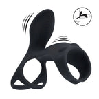 LEVELZ Vibrating Cock & Ball Ring with Shaft Loop - Black USB Rechargeable Vibrating Cock & Ball Rings - Hush Store Sydney 