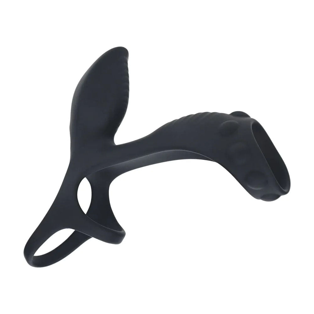 LEVELZ Vibrating Cock & Ball Ring with Shaft Loop - Black USB Rechargeable Vibrating Cock & Ball Rings - Hush Store Sydney 