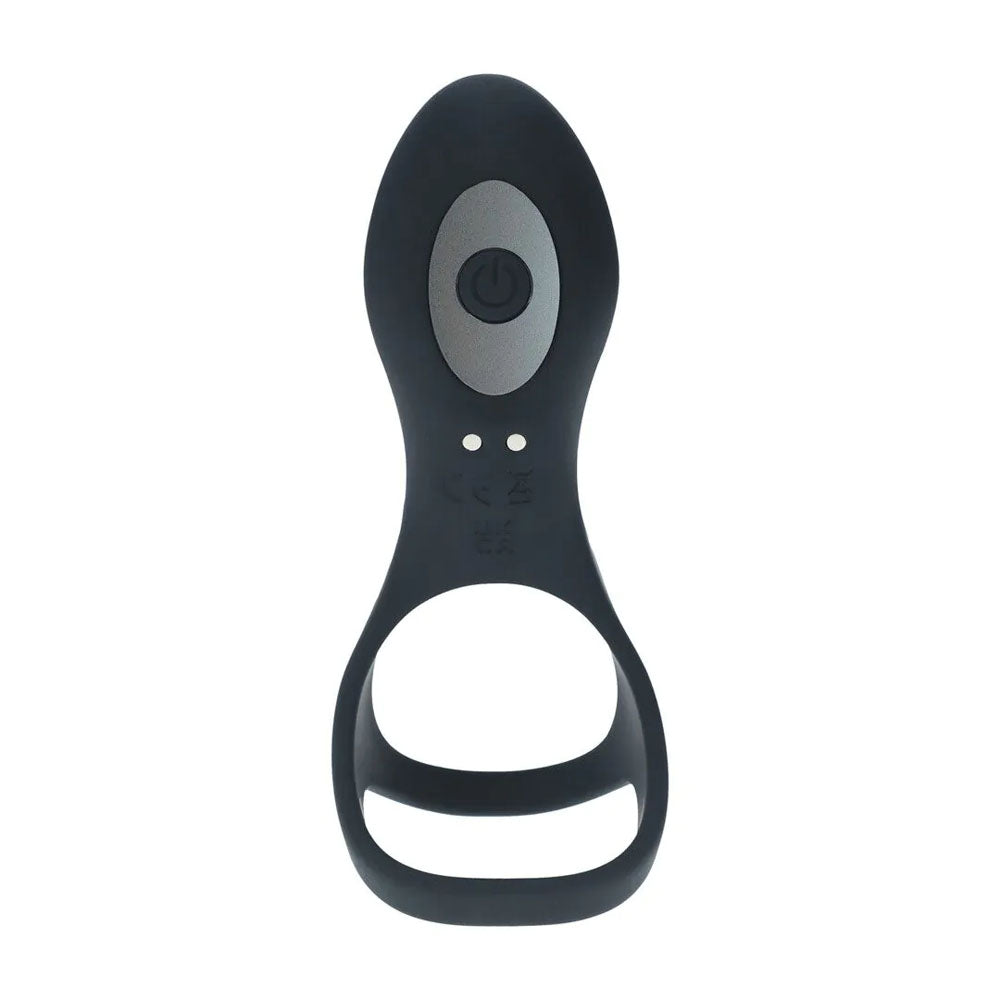 LEVELZ Vibrating Cock & Ball Ring with Shaft Loop - Black USB Rechargeable Vibrating Cock & Ball Rings - Hush Store Sydney 