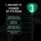 LEVELZ Vibrating Cock & Ball Ring with Shaft Loop - Black USB Rechargeable Vibrating Cock & Ball Rings - Hush Store Sydney 