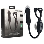 LEVELZ Vibrating & Thrusting TriO Cock Ring with Prostate Stimulator - Black USB Rechargeable Vibrating Cock Ring with Thrusting Prostate Plug