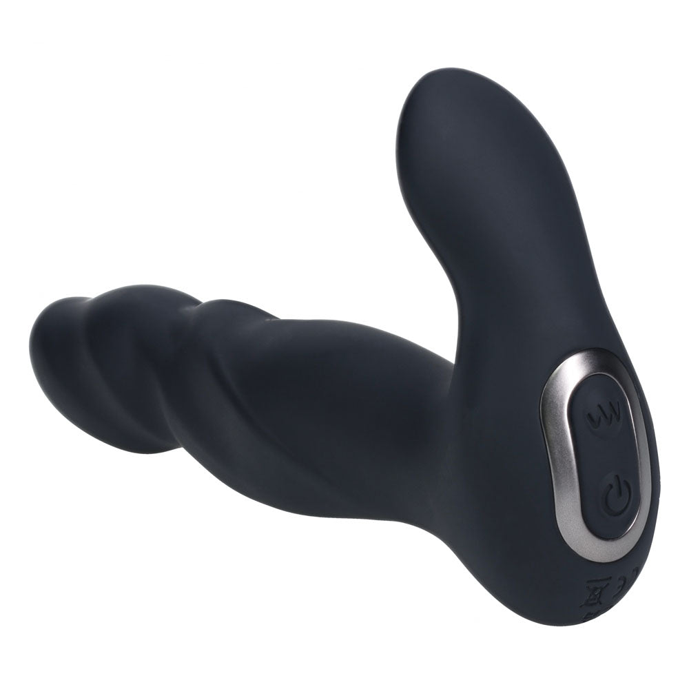 LEVELZ Vibrating & Thrusting Silicone Prostate Massager - Black 14.7 cm USB Rechargeable Thrusting Prostate Massager - Hush Store Sydney 