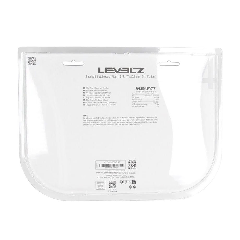 LEVELZ Beaded Inflatable Anal Plug - Black Inflatable Butt Plug - Hush Store Sydney 