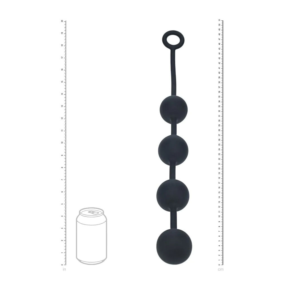 LEVELZ Round Anal Balls - XL - 50mm - Black 46.5 cm XL Anal Beads - Hush Store Sydney 
